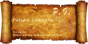 Petyka Izabella névjegykártya